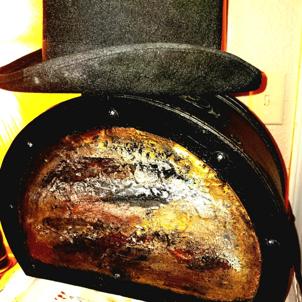 Antique Top Hat and Case